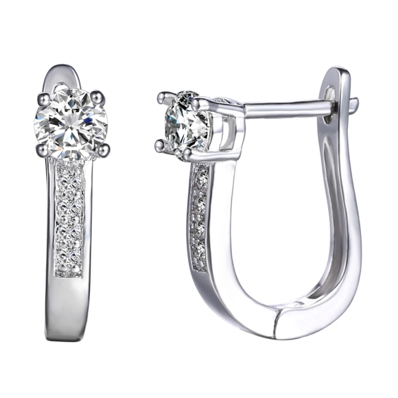 Swarovski Jewelry - ♠♠️ +Swarovski®Diamonds Huggie Hoop Earrings in Premium White Gold Overlay